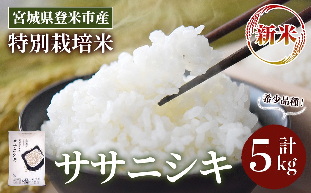
            ＜先行予約！2025年10月以降順次発送予定＞≪令和7年産 新米≫ 特別栽培米 ササニシキ 5kg (5kg×1袋)  登米市産 お米 おこめ 米 コメ ささにしき 白米 ご飯 ごはん おにぎり お弁当 【登米ライスサービス株式会社】tm156
          