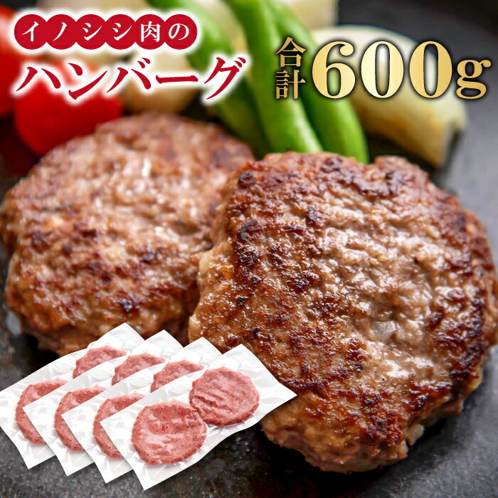 【ふるさと納税】 イノシシ肉 ハンバーグ 4袋セット 75g×8個 2個入り×4袋 肉 猪肉 100%使用 加工品 冷凍食品 冷凍で調理可能 ソース不要 調味料不要 簡単調理 ジビエ 蒸し焼き 初心者におすすめ 国産
