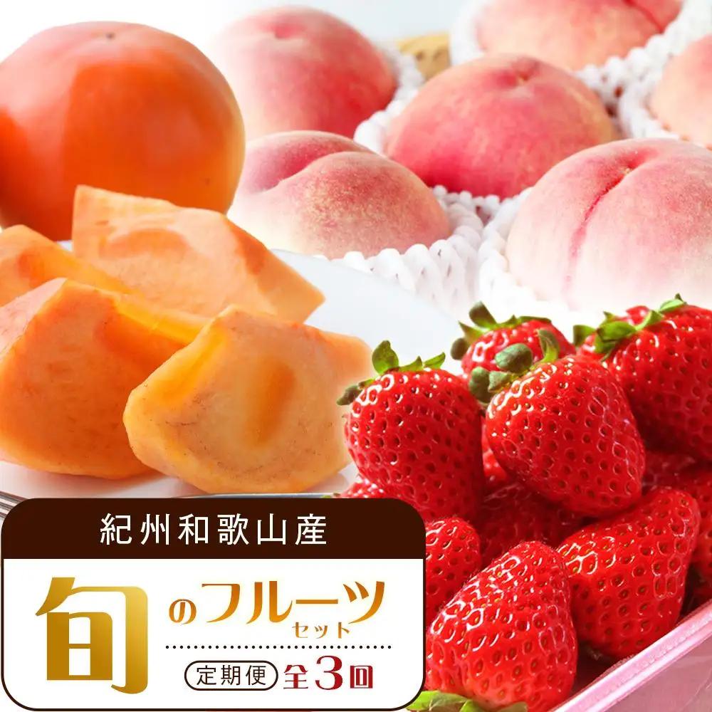 【2・7・11月 全3回】紀州和歌山産旬のフルーツセット（いちご・桃・富有柿）定期便 【魚鶴商店】【UT69】