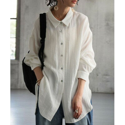 【ふるさと納税】【ANTIQUA/アンティカ】シャツ リネン風 シアー(PK-01339-03-Onesize)【1639393】
