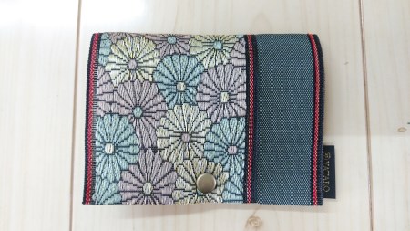 SZ0169　【畳の縁で制作】フタ付名刺カード入れ　1個(織部小菊)