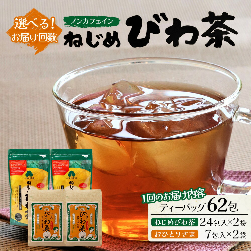 【ふるさと納税】【選べるお届け回数！大人気2種セット】鹿児島県産 ねじめびわ茶 ティーバック（24包入×2袋）おひとりさま（7包入×2袋） | ノンカフェイン 国産 お茶 茶 無香料 無着色 さわやか 甘み 香ばしい おいしい びわの葉 トルマリン石焙煎 産地直送 南大隅町