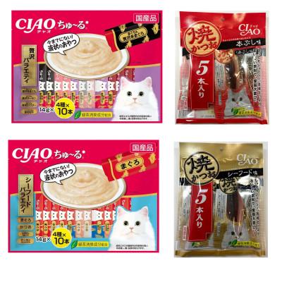 ふるさと納税 静岡市 【ペットフード】いなばのCIAOちゅーる　猫用こだわりセット80本+焼きかつお10本