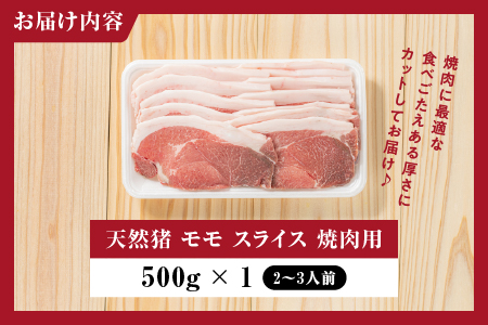 天然猪 江の川shishi 猪モモスライス 焼肉用 500g （ 2～3人前 ） AI-6 いのしし肉 イノシシ肉 猪肉 猪 モモ肉 スライス ジビエ