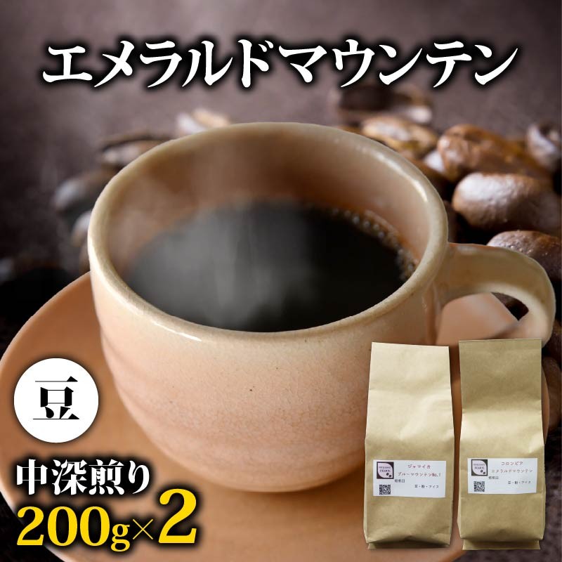 
            コーヒー豆 エメラルドマウンテン 400g メール便でお届け コーヒー 高級 中深煎り コロンビア 鮮度 新鮮 自家焙煎 珈琲 藤枝市 静岡県
          