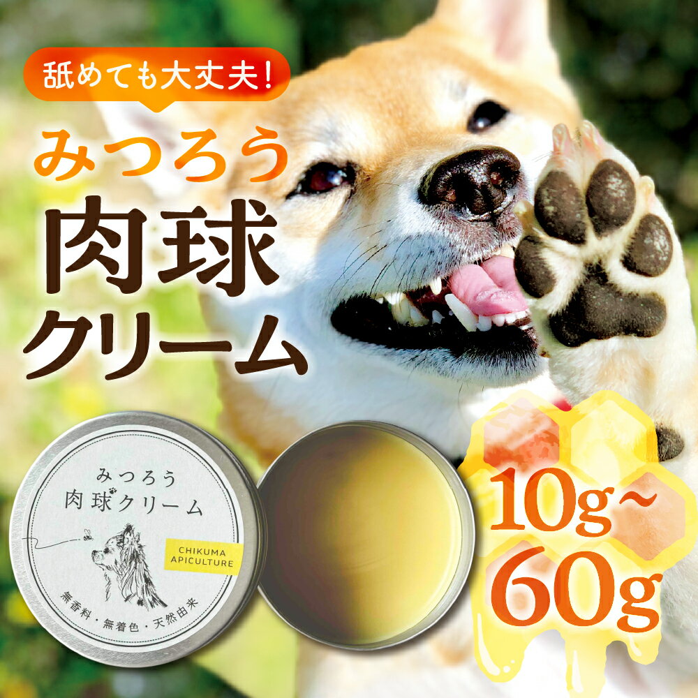 【ふるさと納税】【11月～4月頃発送】 国産はちみつ 肉球クリーム 選べるサイズ 10g 30g 60g (30×2) 肉球 クリーム ペット 犬 愛犬 グッズ 国産 トチ 百花 はちみつ ハチミツ 蜂蜜 送料無料 チクマ養蜂 岐阜県産