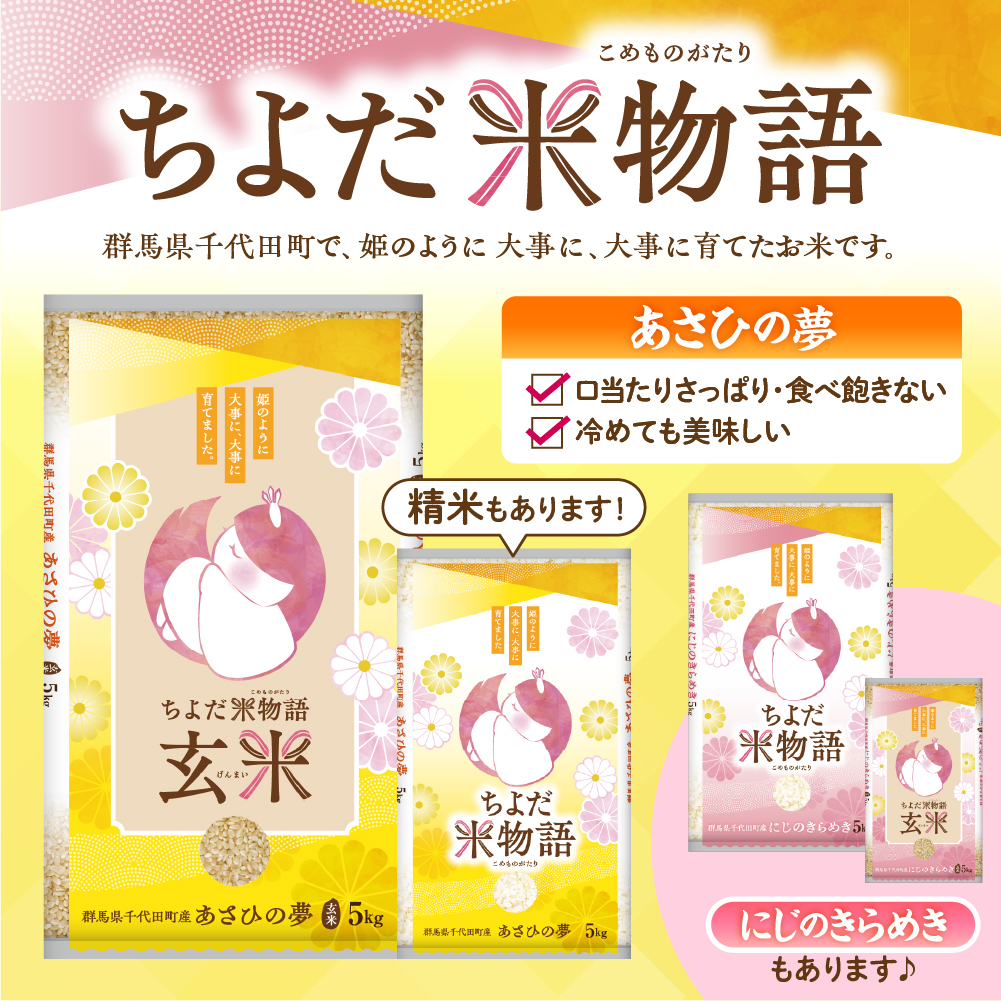 2026年6月発送【令和7年度産】群馬県千代田町産 あさひの夢 10kg(5kg×2袋) (玄米) 群馬県 千代田町ch049-010r-06