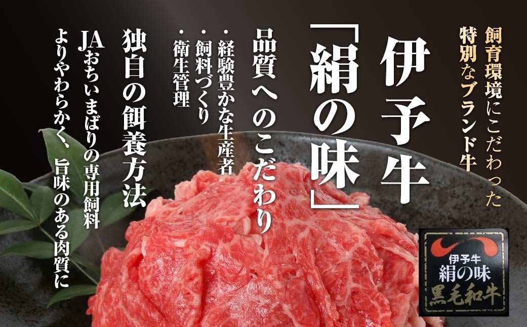 伊予牛「絹の味」黒毛和牛　小間切れ400g【配送不可地域：離島】