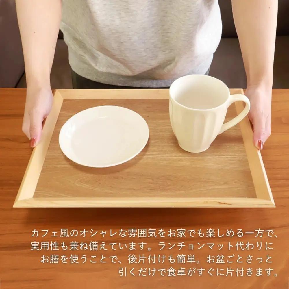 みよし漆器本舗 トレー お盆 木製 36cm ノンスリップ 長角膳 大きい 白木
