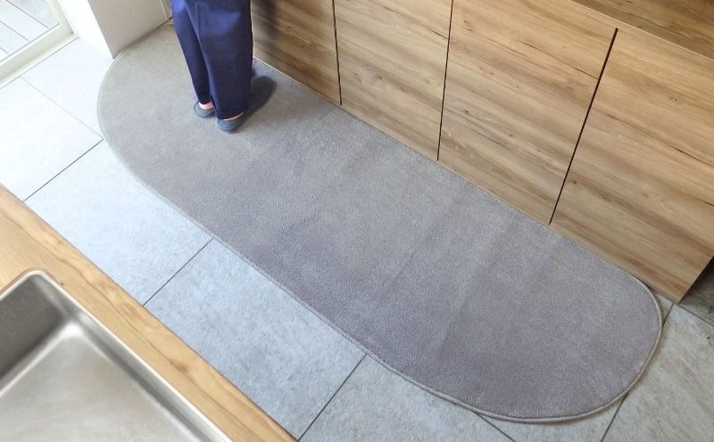 diw0352 北欧風キッチンマット ラグマットタイプ 65×255cm ゆりかご型 シルバーグレー 抗菌防臭 SEK 織人しきもの屋工房