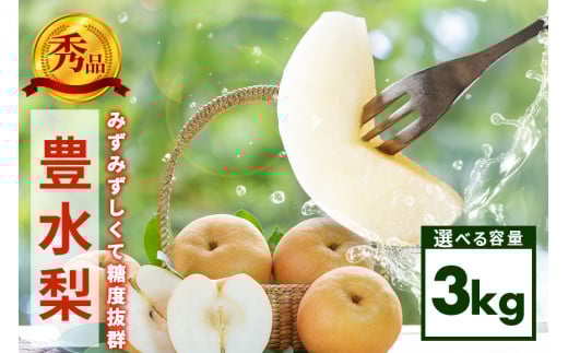 【先行販売/9月上旬から発送】豊水 梨 秀 3kg 5～8個入 (アカツファーム)  ナシ なし 豊水梨 ギフト 贈答用 秀品 産地 茨城  笠間  完熟 甘い 秋 旬 果物 フルーツ 果汁 新鮮 デ