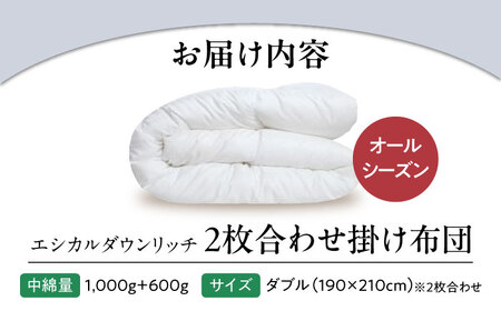 洗える 人工羽毛 2枚合わせ 掛け布団 ダブル エシカルダウンリッチ[BAAK055]掛け布団