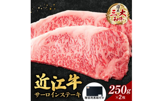 
F-G06 近江牛 サーロイン ステーキ 250ｇ×2枚（贈答用黒箱） いろは精肉店牛 牛肉 国産 和牛 ブランド牛 赤身 炒め物 煮物 ギフト 贈り物 高級 人気 近江 東近江市 滋賀県
