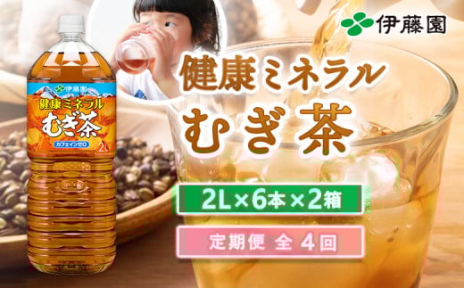 
『定期便：全4回』健康ミネラルむぎ茶2L×6本×2箱【500017】
