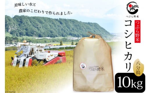 米 令和6年 新米予約 つぶら野米 コシヒカリ 八分搗き 10kg [つぶら野米 山梨県 韮崎市 20741902] こめ コメ お米 精米 こしひかり