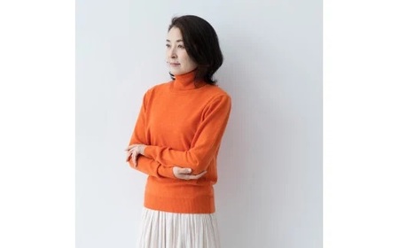 カシミヤ タートル ニット度詰 カシミヤ(キャロット)女性用サイズ:LL(42)≪白田のカシミヤ≫ 