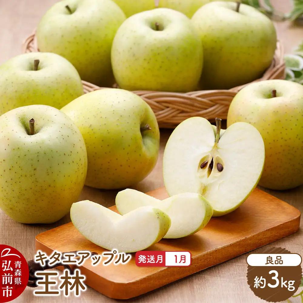【27年1月発送】りんご 王林【良品】約3kg キタエアップル 青森県 弘前市