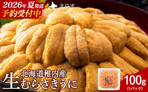 【先行予約】【2026年発送予約】うにの名産地稚内市！最北端の生むらさきうに(100g×1)　