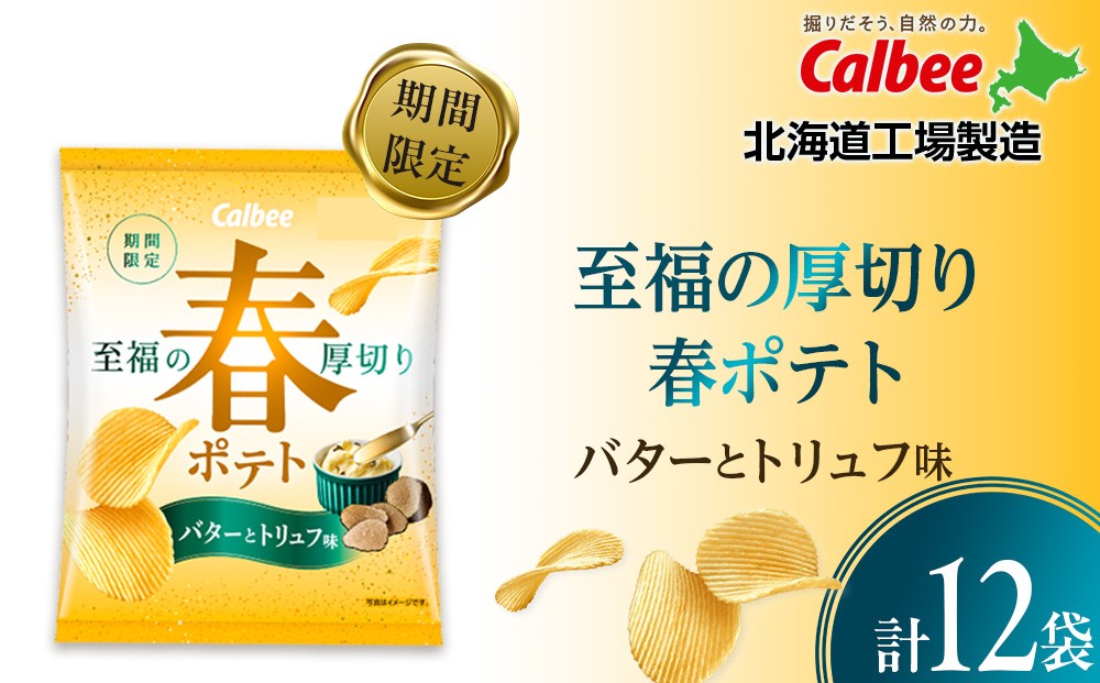 
                  春ポテト＜バターとトリュフ味＞ 12袋入×1箱 カルビー ポテトチップス《千歳工場製造》
                