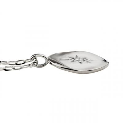 ふるさと納税 甲府市 【K18WG】太陽モチーフ 一粒ダイヤモンド メンズネックレス　J-400 |  | 02