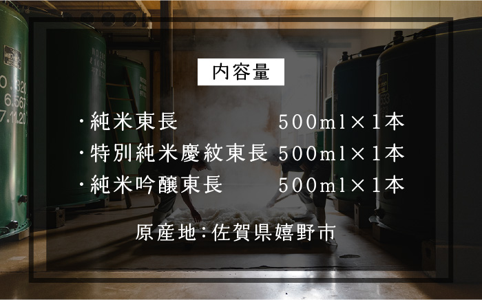 【終売】東長 純米・特純・純吟 500ml 3本セット 【瀬頭酒造】 NAH036