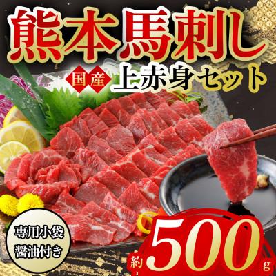 ふるさと納税 阿蘇市 国産上赤身馬刺し 約500g(阿蘇市)