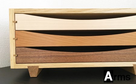 木製レターケース・ミニチェスト　■ 工房 アームズ ■　色樹　A4（ナラ）