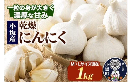 小坂産 乾燥にんにく 1kg [ニンニク にんにく 乾燥にんにく 野菜 根菜 国産 小坂産 秋田 中村農園]