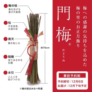 梅の里から正月飾り「門梅Ⓡ」【12月25日から順次発送いたします】 / インテリア 門松　お正月 人気 おすすめ  【azky005】