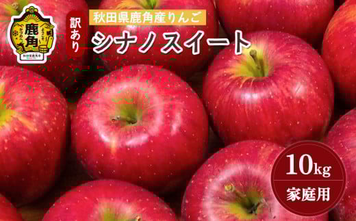 《先行予約》秋田県鹿角産りんご 雪国育ちの 訳あり「シナノスイート」家庭用 10kg（40～46玉入）【山麓園】●2025年10月下旬発送開始 鹿角りんご 家庭用 食感 果汁 リンゴ 完熟 旬 県産 りんご お中元 お歳暮 贈り物 グルメ ギフト 故郷 秋田 あきた 鹿角市 鹿角 送料無料