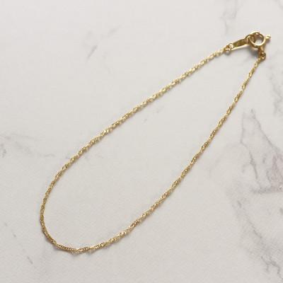 ふるさと納税 大津市 【K10イエローゴールド ブレスレット】上品なスクリューチェーン 手元を繊細に美しく 長さ17cm |  | 03