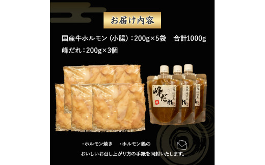 大人気焼肉屋さんのご家庭で簡単！モツ焼き肉セット1000g　ホルモン もつ 国産 焼肉 国産ホルモン 牛ホルモン もつ鍋／Amu-B03