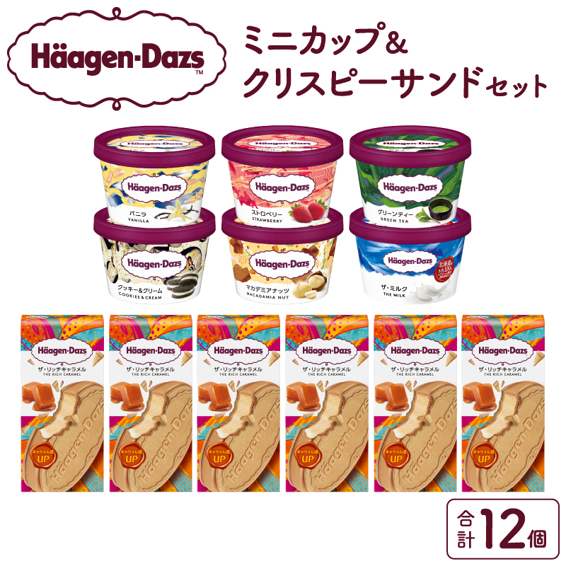 ハーゲンダッツ『ミニカップ(6個)＆クリスピーサンド(6個)セット』アイスクリーム アイス スイーツ デザート_H0016-203