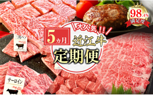 【定期便】近江牛定期便　焼肉/ハンバーグ/サイコロステーキ/すき焼き【FO50U】