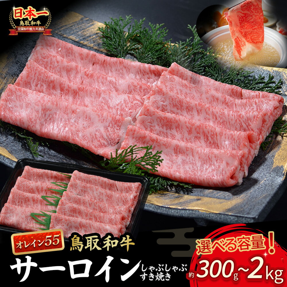 【ふるさと納税】鳥取和牛 最高級品質 オレイン55 サーロイン しゃぶしゃぶすき焼き用 300g〜2kg(500g×4) 鳥取和牛 オレイン55 サーロイン しゃぶしゃぶ すき焼き 国産 牛肉 ブランド牛 和牛 黒毛和牛