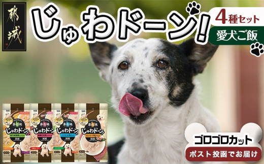 
≪愛犬ご飯≫霧島鶏じゅわドーン!ゴロゴロカット4種セット※ポスト投函_LC-3304_(都城市) ゴロゴロカット 4種 角切り 国産鶏肉 成犬 犬用 野菜 お肉 ポスト投函
