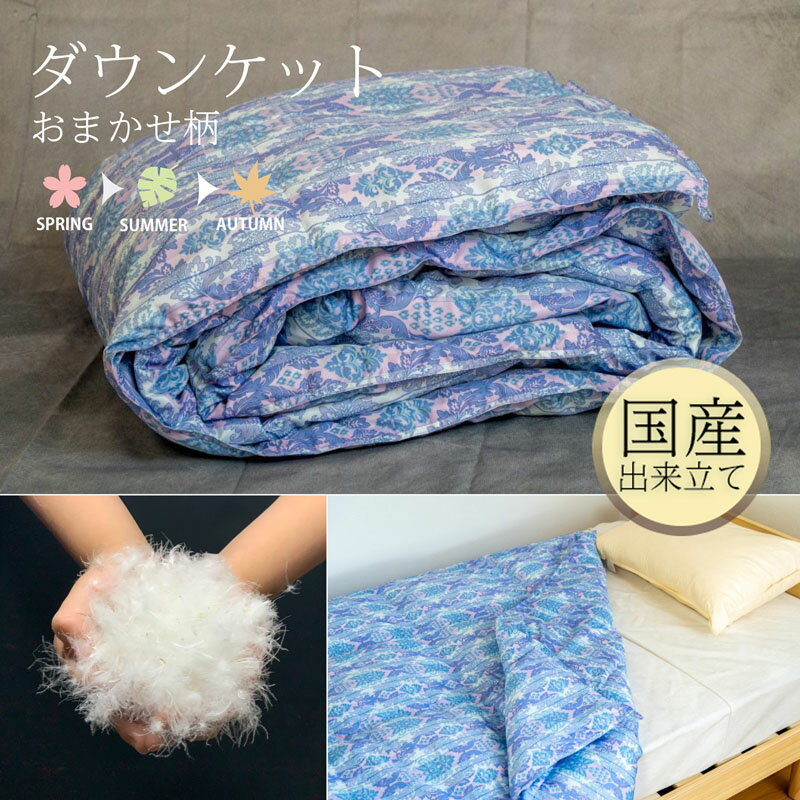 【ふるさと納税】【訳あり】国産 ダウンケット シングル 140cm×190cm 柄おまかせ