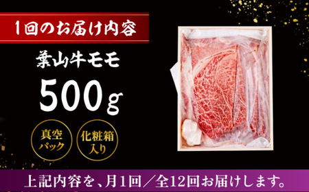 【全12回定期便】 葉山牛 スキヤキ用モモ500g／ 牛肉 葉山牛 和牛 すき焼き モモ 【有限会社葉山旭屋牛肉店】[ASAP031]