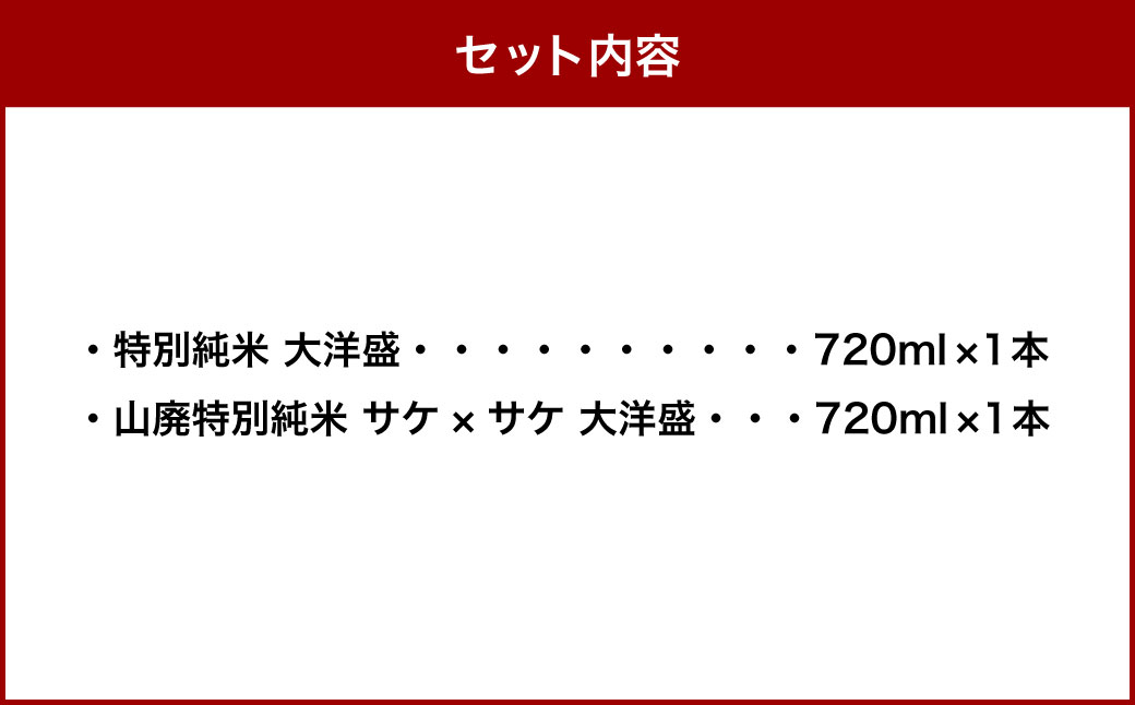 大洋盛 セット STJ（720ml 飲み比べ 2本セット）1009004 大洋酒造 サケ×サケ大洋盛 特別純米大洋盛 日本酒 お酒 酒