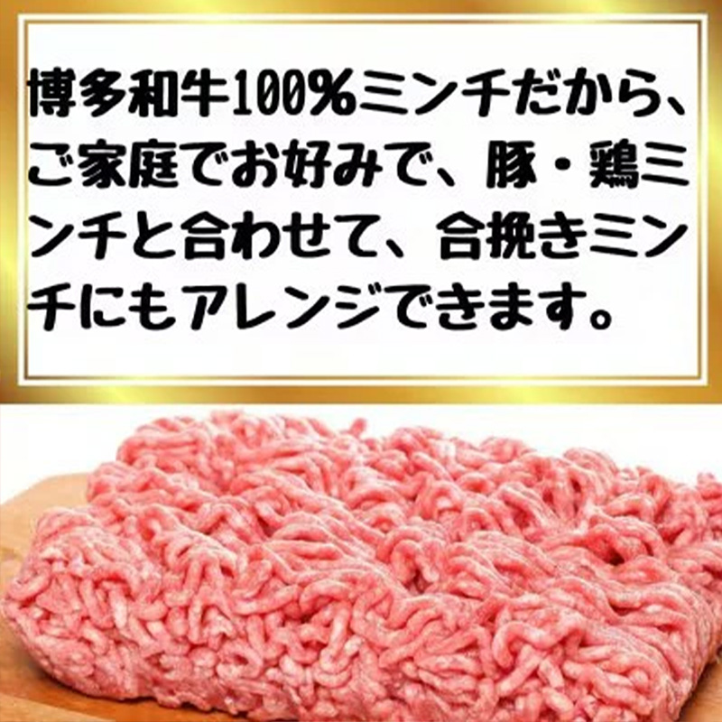 博多和牛100％ミンチ（挽肉）【訳あり】600g（300g×2個）【和牛 博多和牛 福岡 博多 筑前 おすすめ 人気 ミンチ 挽肉 訳あり ふるさと納税 送料無料 FL055】