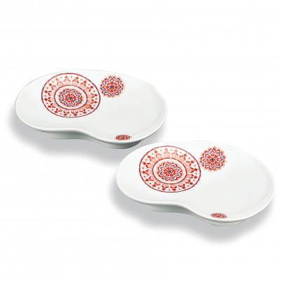 ふるさと納税 能美市 　九谷焼　ペア5.5号皿　赤絵小紋　2枚