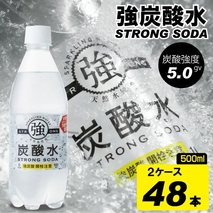 強炭酸水 500ml 24本×2ケース 炭酸 飲料 B120-039