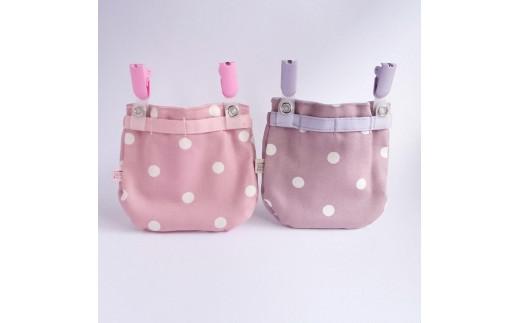 フタなし 移動ポケット 小さめサイズ 水玉２個