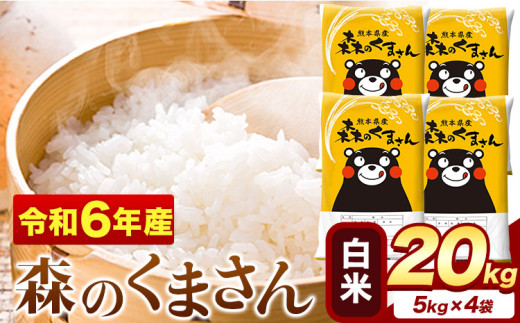 令和6年産  白米  森のくまさん 20kg 5kg × 4袋  熊本県産 単一原料米 森くま《7-14日以内に出荷予定(土日祝除く)》送料無料