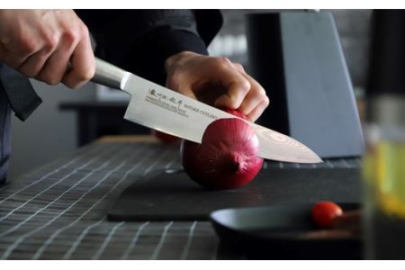 H22-28 濃州正宗作 オールステンレス ダマスカス 牛刀 210mm