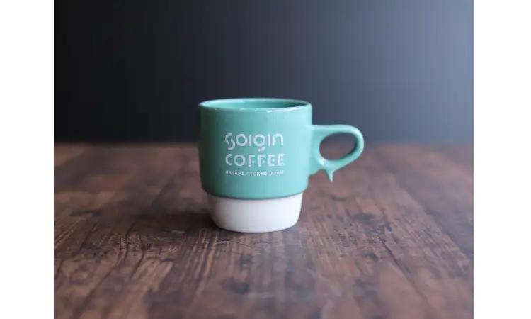 【波佐見焼】SOIGIN COFFEE　ロゴ入りスタッキングマグカップ（グリーン）