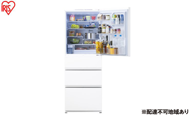 冷蔵庫 冷凍冷蔵庫 428L IRSN-SX43A-W シルキーホワイト（4ドア）アイリスオーヤマ スリム 冷凍室 4ドア 右開き 省エネ 静音 霜取り不要 大型 急速冷凍 ふたり暮らし 400L 以上