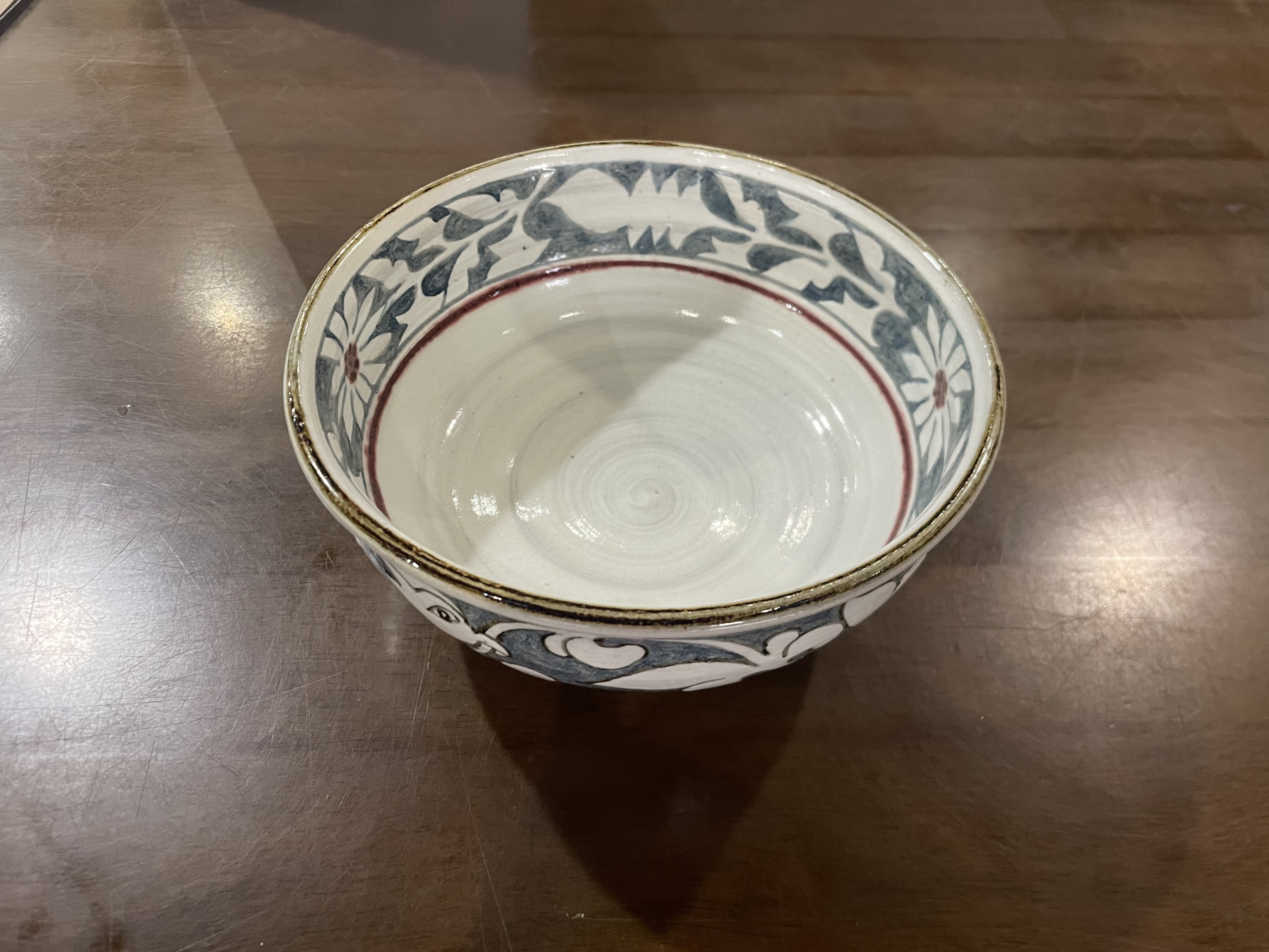 
                  【康雲窯】武雄焼／掻落鳳凰多様鉢（深鉢）
                