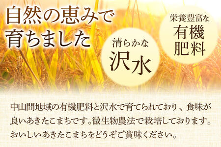 《令和8年産 新米受付》 あきたこまち 秋田県大仙市産  有機肥料と沢水で育てたあきたこまち 白米5kg（1袋）