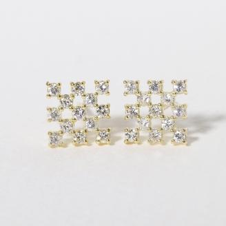 K18　シンメトリーダイヤモンドピアス　0.28ct　　BQ70
